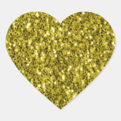 Donkergoudgele nevel hart sticker (Voorkant)