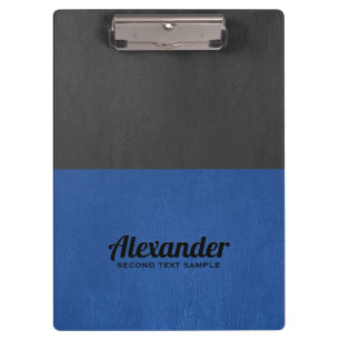 Donkergrijs en blauw faux leer klembord