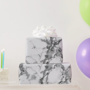 Donkergrijs en licht grijs Marmer Cadeaupapier