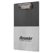 Donkergrijs en lichtgrijs faux  leder klembord (Links)