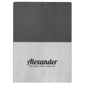 Donkergrijs en lichtgrijs faux  leder klembord (Achterkant)