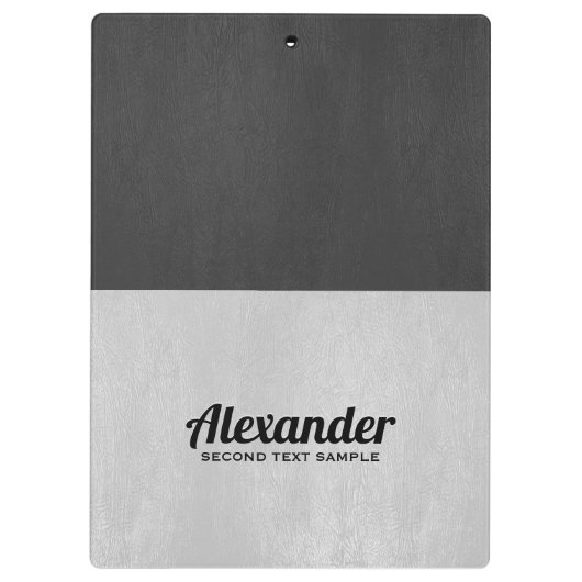 Donkergrijs en lichtgrijs faux  leder klembord (Achterkant)