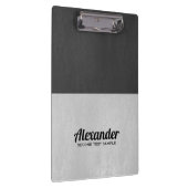 Donkergrijs en lichtgrijs faux  leder klembord (Rechts)
