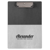 Donkergrijs en lichtgrijs faux  leder klembord (Voorkant)