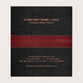 Donkergrijs en rode zwarte leder-bedrijfsauto met visitekaartjes (Binnenkant ongevouwen)