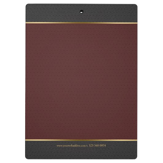 Donkergrijs en rood faux  leder klembord (Achterkant)