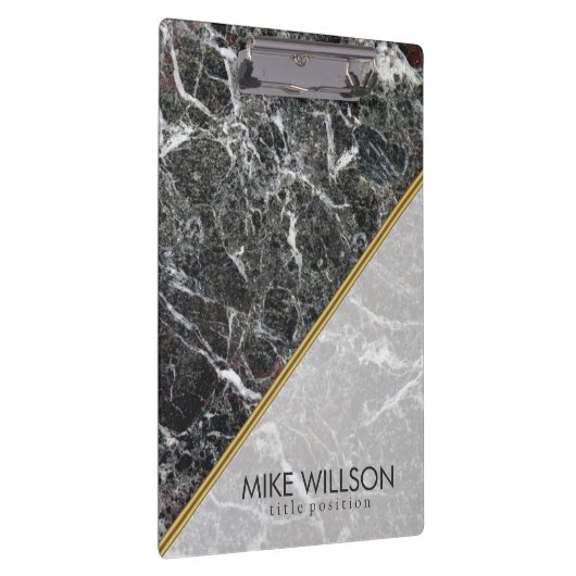 Donkergrijs en wit gevlekt marmeren steen klembord (Rechts)