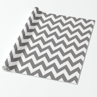 Donkergrijs- en witChevron-omslagpapier Cadeaupapier