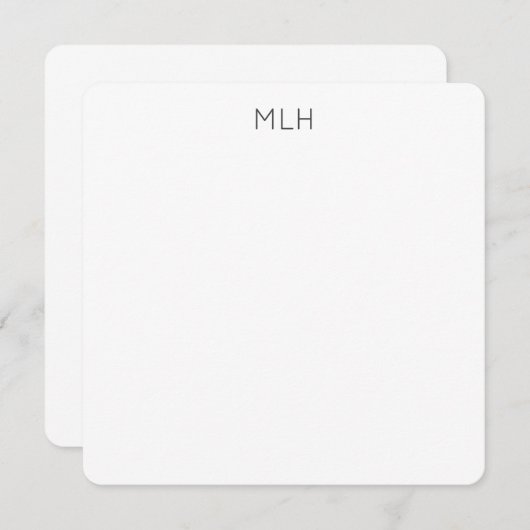 Donkergrijs en witminimalistisch vierkant platte n kaart (Voorkant / Achterkant)