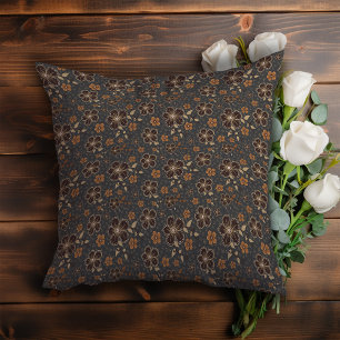 Donkergrijs Floral Cottagecore Kussen