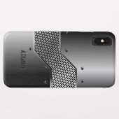 Donkergrijs geometrisch metallisch ontwerp Case-Mate iPhone case (Achterkant (horizontaal))