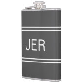 Donkergrijs Gepersonaliseerde Monogram Initialen D Heupfles (Links)