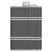 Donkergrijs Gepersonaliseerde Monogram Initialen D Heupfles (Achterkant)