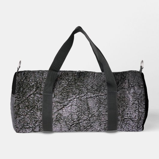 Donkergrijs getextureerd faux leer plunjezak (Achterkant)