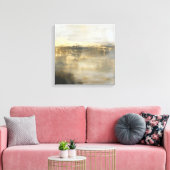 Donkergrijs Goud Beige Abstract Schilderij Canvas  Afdruk (Insitu (Woonkamer))