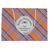 Donkergrijs griezelig spinnenwebs aangepaste hallo groot cadeauzakje (Achterkant)