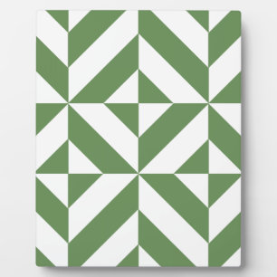 Donkergrijs groen geometrisch decoderpatroon fotoplaat