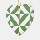 Donkergrijs groen geometrisch decoderpatroon keramisch ornament (Links)