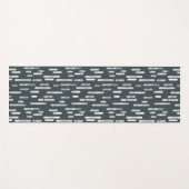 Donkergrijs Groen Roundlines Patroon Yogamat (Voorkant (horizontaal))