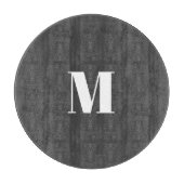 Donkergrijs Initiaal Letter Monogram Modern Snijplank (Voorkant)