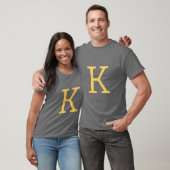 Donkergrijs Initiaal Letter Monogram Modern Stijlv T-shirt (Unisex)