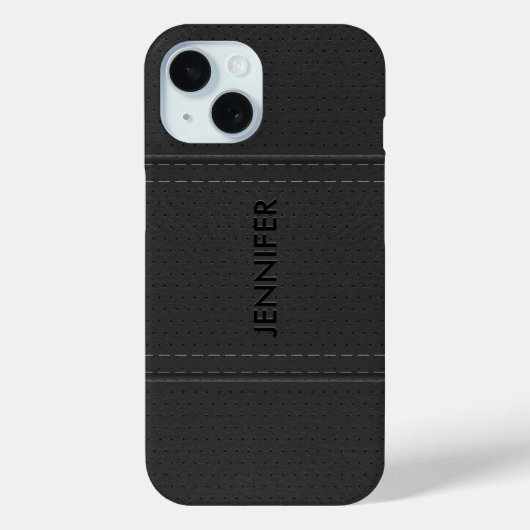 donkergrijs kunstleder Case-Mate iPhone case (Achterkant)