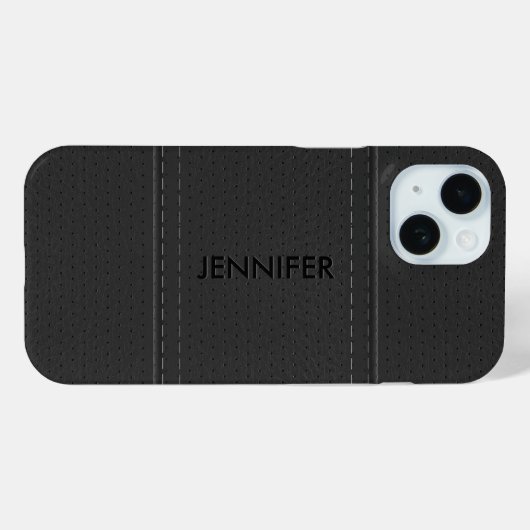 donkergrijs kunstleder Case-Mate iPhone case (Achterkant (horizontaal))