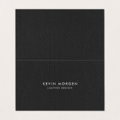 Donkergrijs  kunstleer visitekaartjes (Buitenkant ongevouwen)