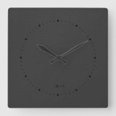 Donkergrijs leder Gepersonaliseerd Vierkante Klok (Voorkant)