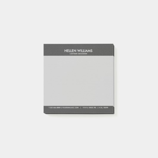 Donkergrijs  leder van de Faux Post-it® Notes (Voorkant)