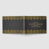 Donkergrijs lederen gouden Lijst Gastenboek (Volledig)