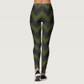 Donkergrijs legergroen  chevron leggings (Achterkant)