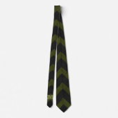 Donkergrijs legergroen  chevron Monogram Stropdas (Achterkant)