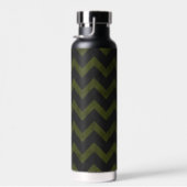 Donkergrijs legergroen  chevron Monogram Waterfles (Rechts)