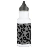 Donkergrijs Leopard Dierenprint; Krijtbordlook Waterfles (Links)