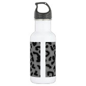 Donkergrijs Leopard Dierenprint; Krijtbordlook Waterfles (Achterkant)