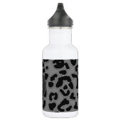 Donkergrijs Leopard Dierenprint; Krijtbordlook Waterfles (Rechts)