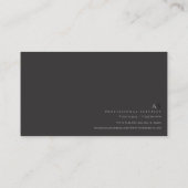 Donkergrijs Monochrome Professional Visitekaartje (Achterkant)