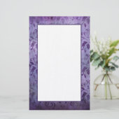  donkergrijs Paars-Damasbriefpapier Briefpapier (Staand voorkant)