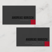 Donkergrijs rood vierkant - aangepaste profielkaar visitekaartje (Voorkant / Achterkant)