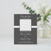 Donkergrijs Save the Date Briefkaart (Staand voorkant)