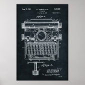 Donkergrijs | Typemachinepatent Poster (Voorkant)