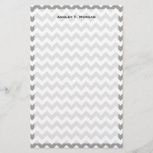 Donkergrijs Wit Chevron Zig-Zag Patroon Briefpapier