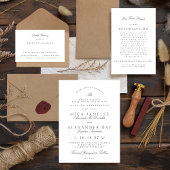 Donkergrijs Wit Elegante Kalligrafie multi-event RSVP Kaartje