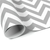 Donkergrijs wit groot Chevron ZigZag patroon Cadeaupapier (Rol Hoek)
