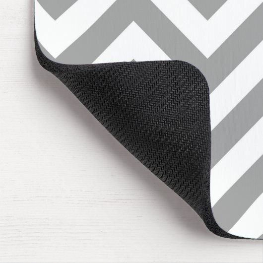 Donkergrijs wit groot Chevron ZigZag patroon Muismat (Hoek)