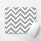 Donkergrijs wit groot Chevron ZigZag patroon Muismat (Met muis)