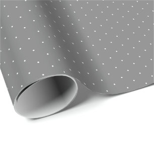 Donkergrijs-wit minuscule polka-punkcadeau cadeaupapier