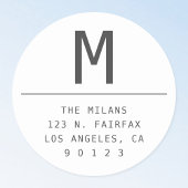 Donkergrijs & wit retouradres ronde sticker