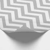Donkergrijs Wit XL Chevron ZigZag Patroon Cadeaupapier (Hoek)